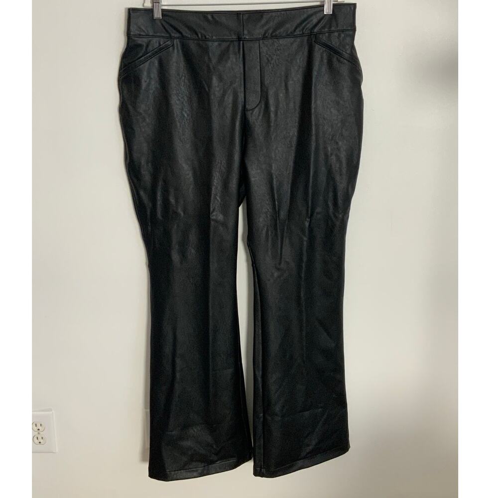 Spanx Leather-Like Flare Pants Women's size 3X